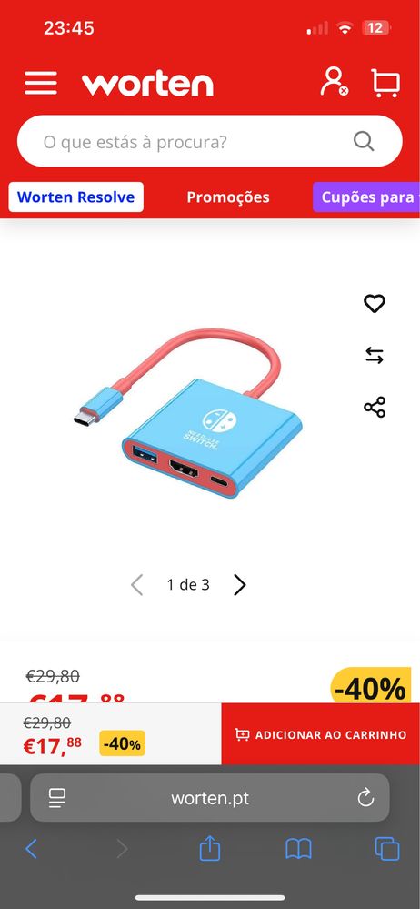 Nintendo Switch Lite cinzenta - troco por Ipad ou câmara fotográfica