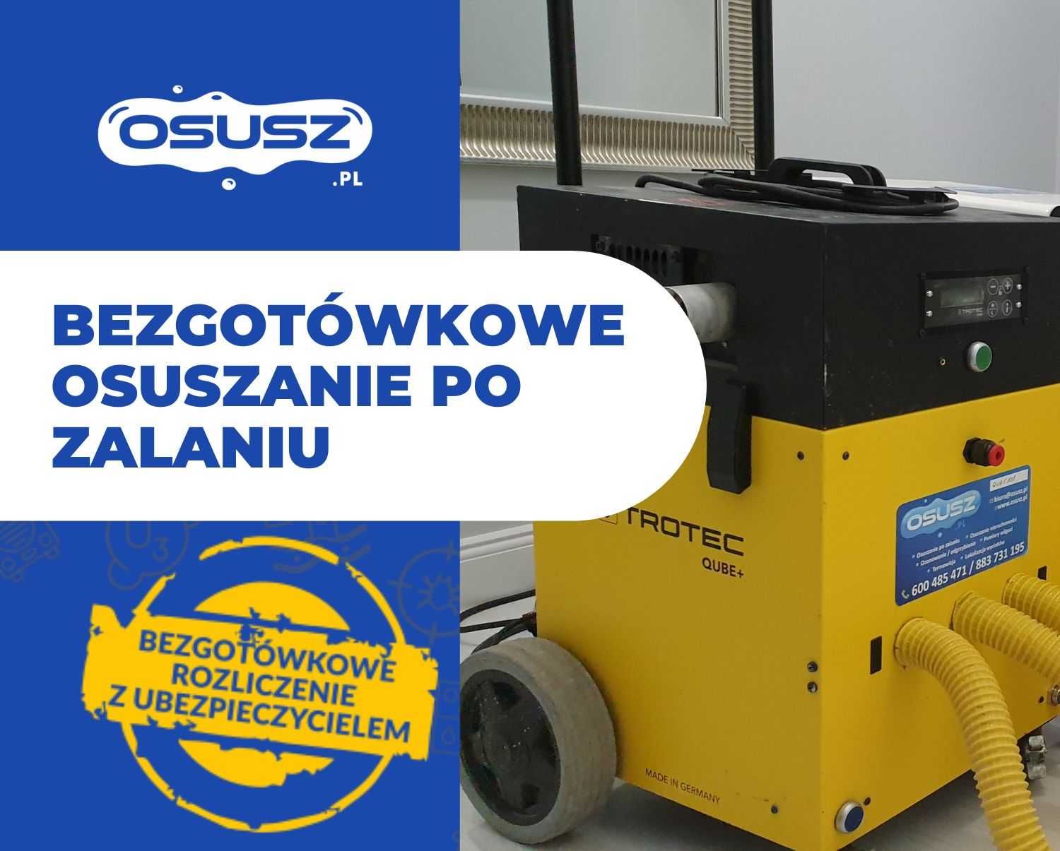 Wykrywanie przecieków, Lokalizacja wycieku, osuszanie budynków, ścian