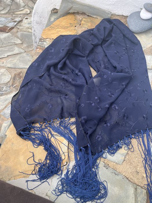 Echarpe 55x 145 cm azul escuro