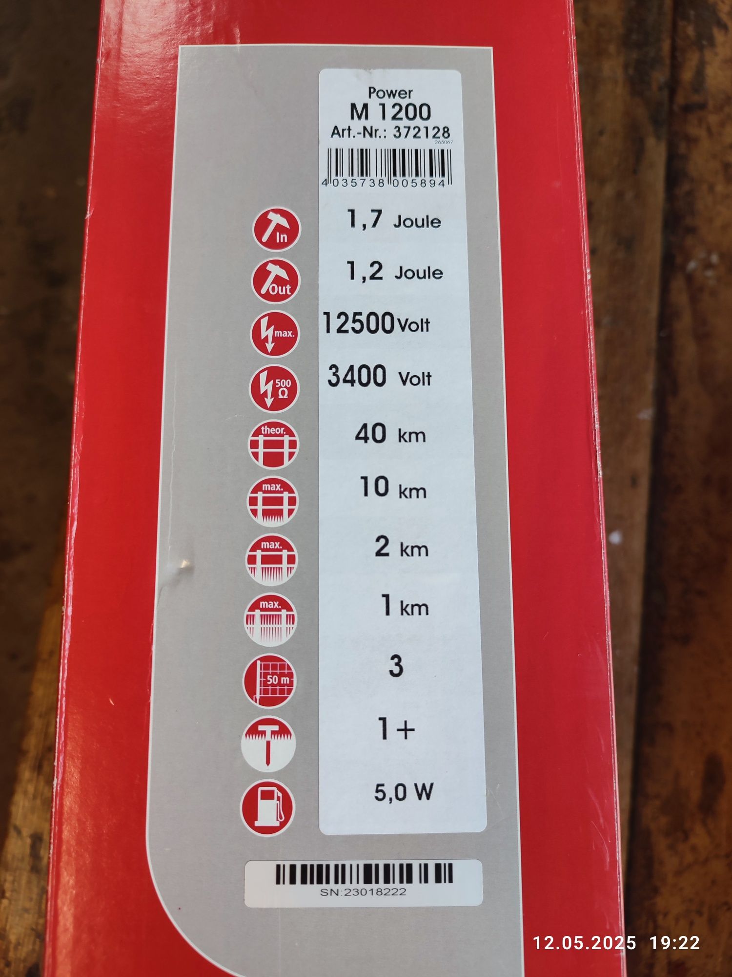 Elektryzator , pastuch AKO Power M 1200 1,7/1,2J dla bydła, kóz, koni