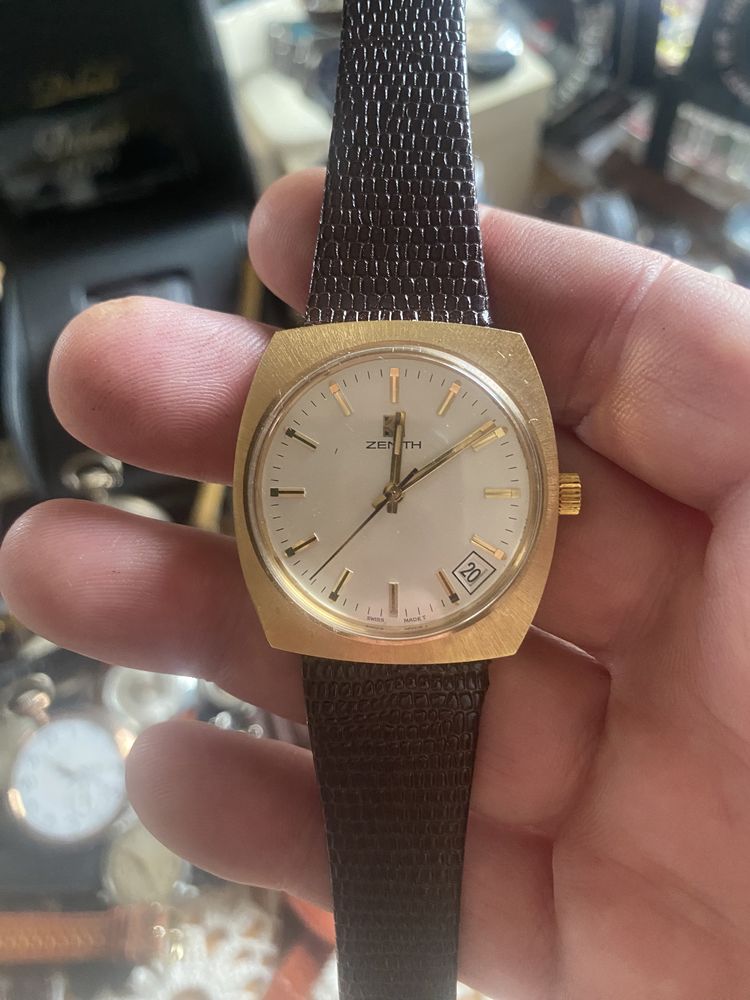 Zenith pozłacany 18K Gold, jak Nowy (New Old Stock)