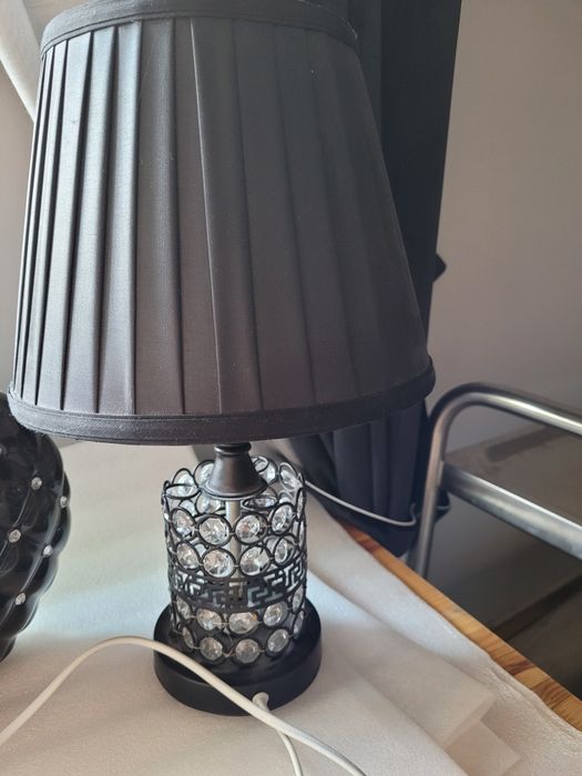 Zestaw lampa i wazon czarny stan bdb
