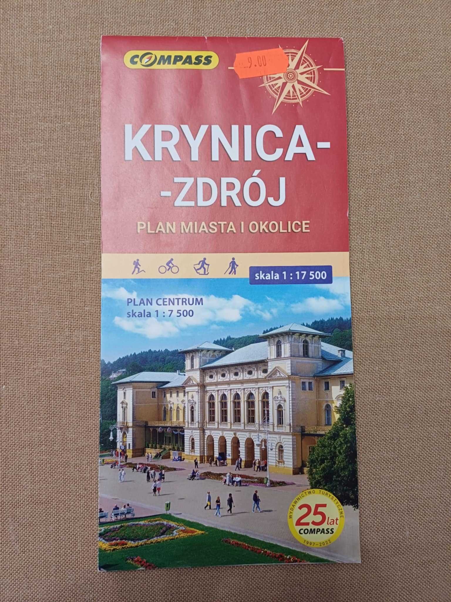 Mapa turystyczna Krynica-Zdrój plan miasta i okolice