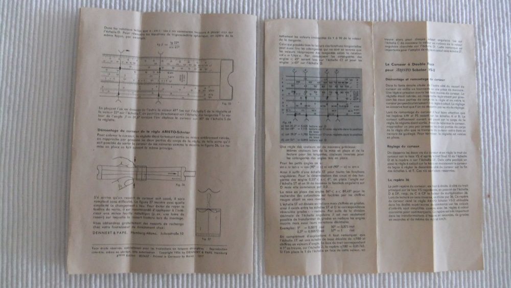 Instruções para uso da Régua de calculo Ariston-Scholar II (vintage)