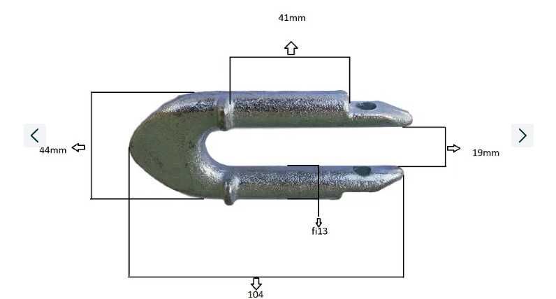 Łącznik zawias typu "U" nadstawy burt