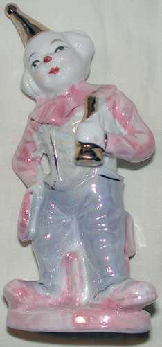 Ręcznie Malowana Figurka Klauna Clown Arlekin Pajacyk Porcelanowy