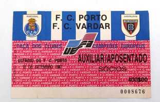 Porto-Vardar – Bilhete de Futebol – 1987