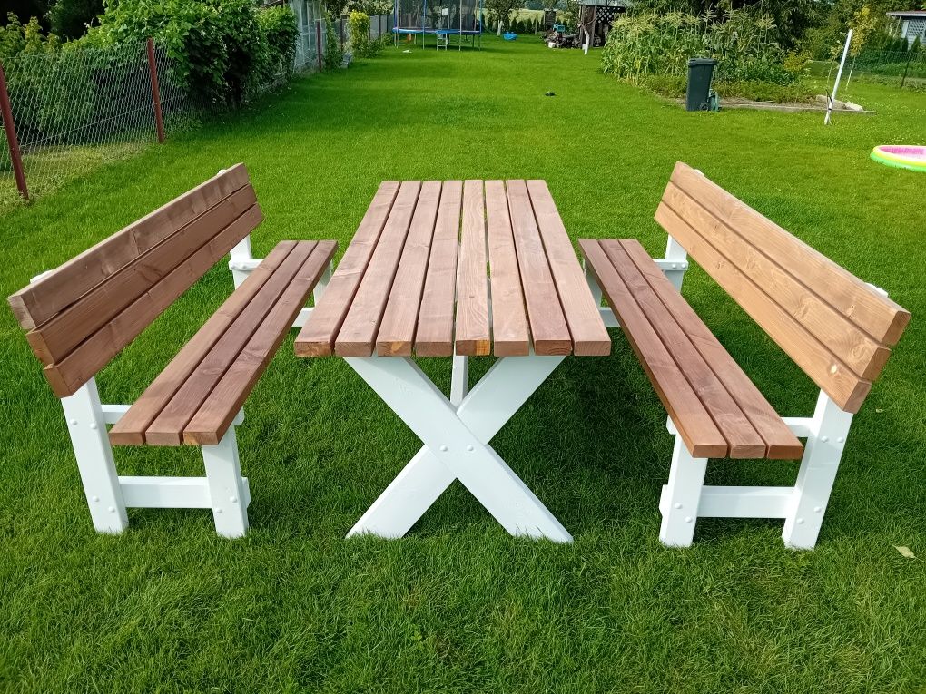 ogrodowy stół+ławki ławostół huśtawka