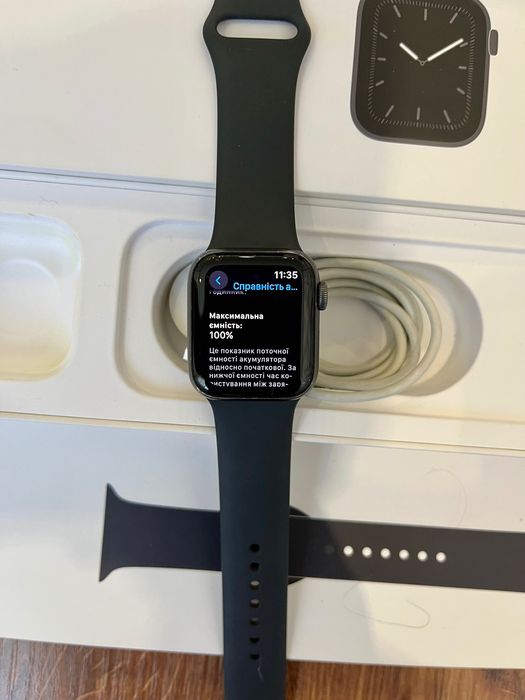 Apple Watch Series 5 40 mm 100% акумулятор з коробкою Епл вотч 5 40 мм