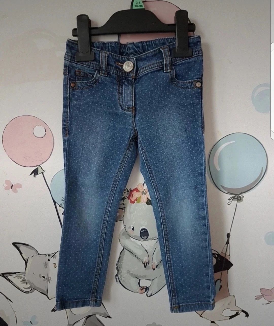 Spodnie jeansowe skinny z przetarciami Next 98