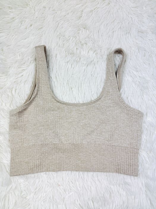 Biustonosz sportowy miękki S 36 beżowy