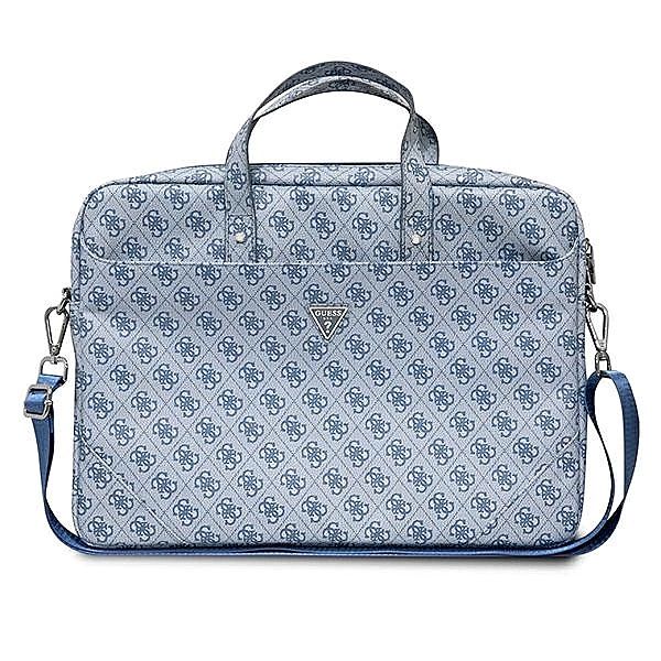 Torba Guess Saffiano 4G Triangle Logo na laptopa 16'' - niebieska
