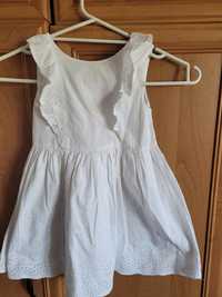 Bawełniana ażurowa biała sukienka r. 92