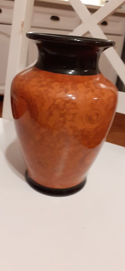 Wazon ozdobny ceramiczny brązowy  wys 20.5 cm