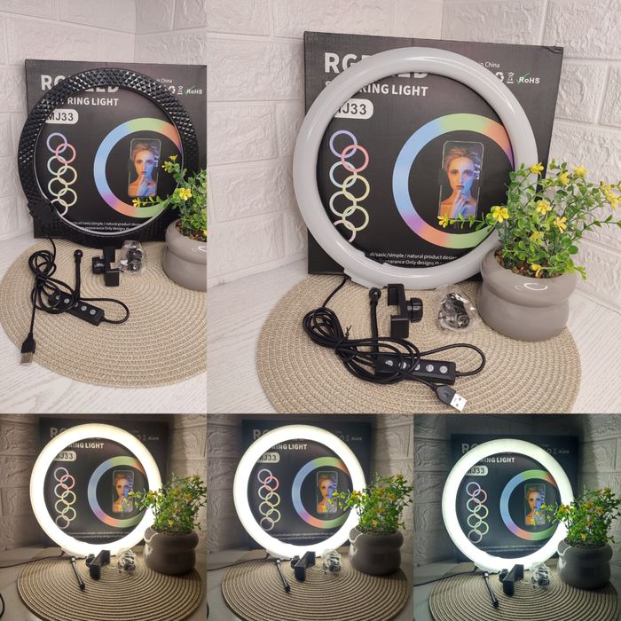 Кільцева лампа 33см MJ33 RGB , Кольцевая лампа , Штатив 2.1м