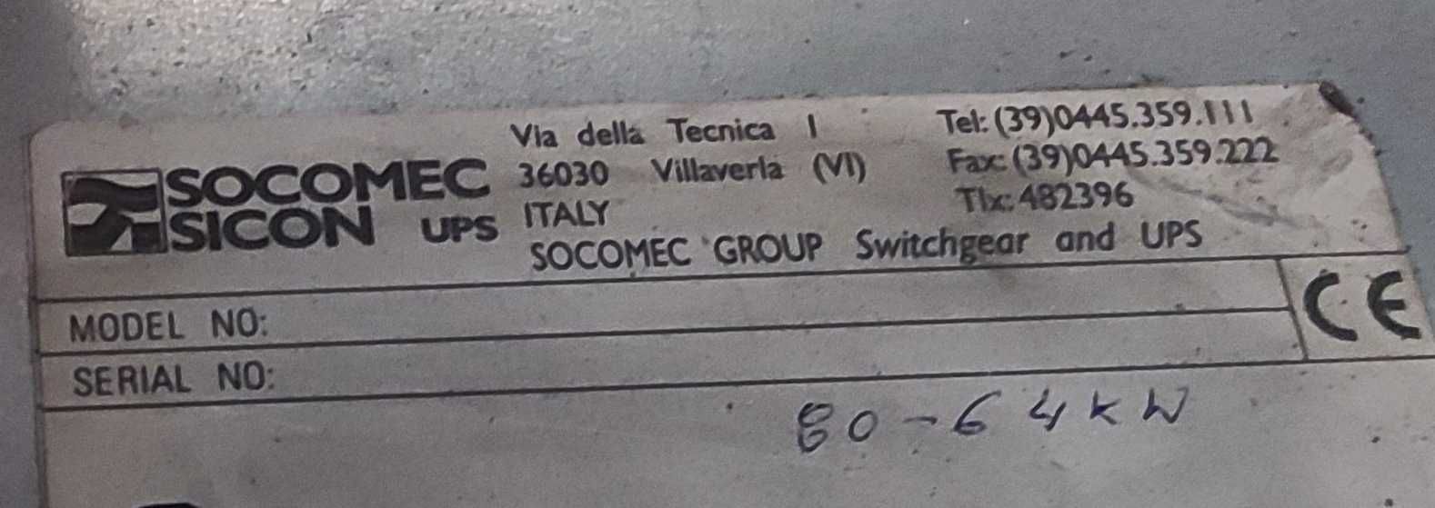 UPS Socomec Masterys 80kVA