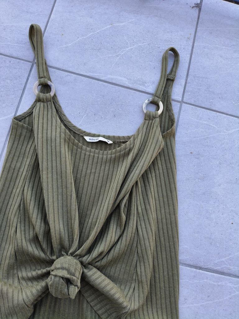 Podkoszulka bluzka Top khaki dzianina S M