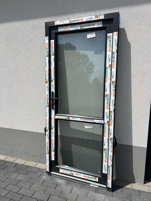 Drzwi wejściowe 90 x 200 PCV antracyt