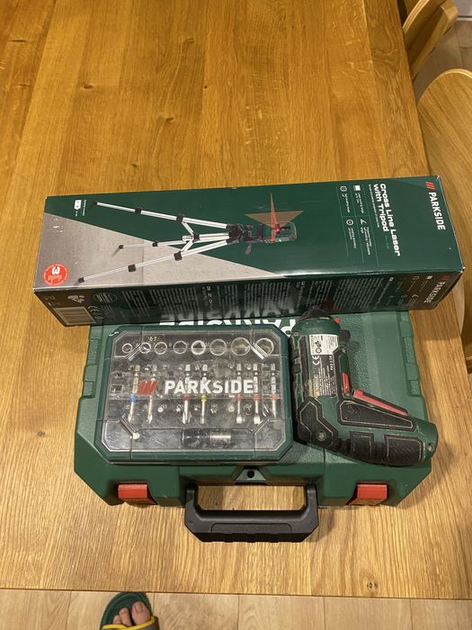 Zestaw Parkside Wkrętarka Laser Zakretak Bity