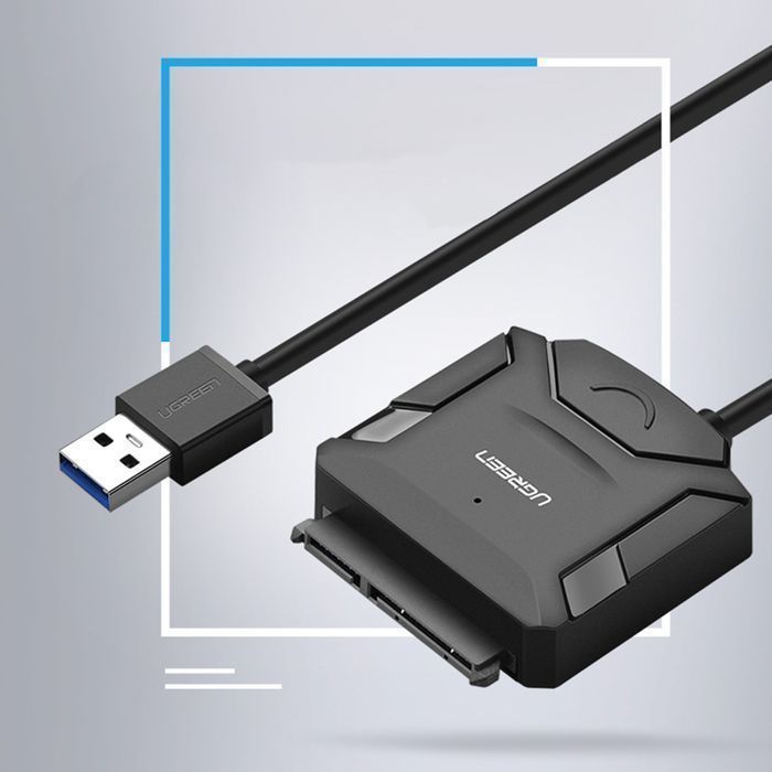 Adapter Ugreen USB-A 3.0 do Dysków 2.5'' / 3.5'' SATA, Czarny