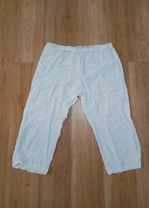 Spodnie damskie eleganckie białe cygaretki oversize xxl