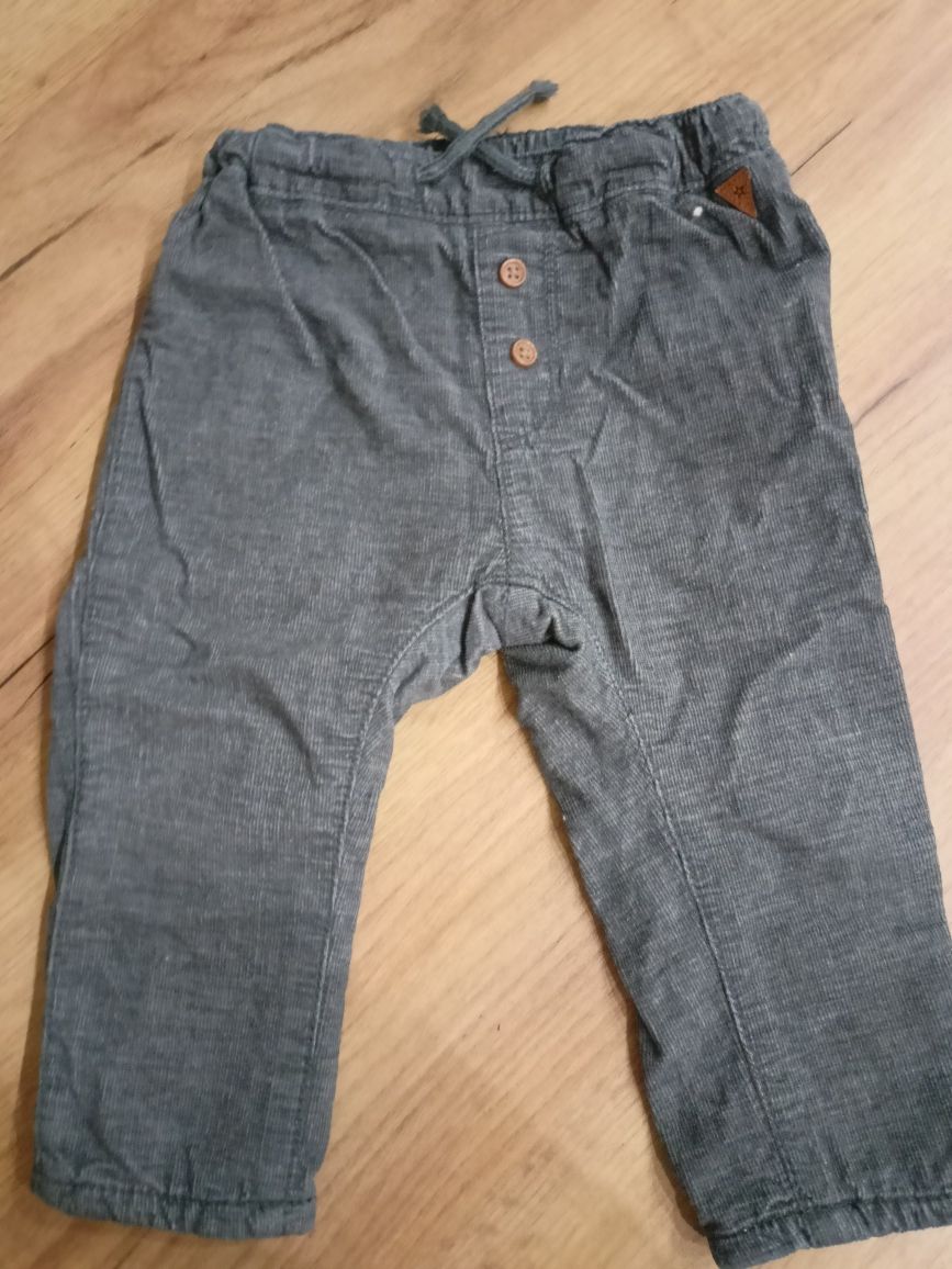 Dwie pary spodni ocieplanych # sztruks # jeans