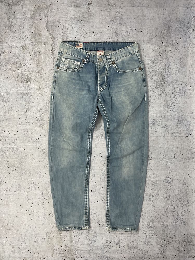 Jasnoniebieskie Jeansy True Religion Spodnie Jeansowe Dżins Denim Blue