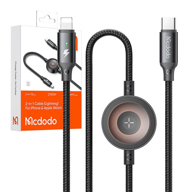 Kabel 2w1 Mcdodo CA-5680 USB-C do Lightning + ładowarka Apple Watch,