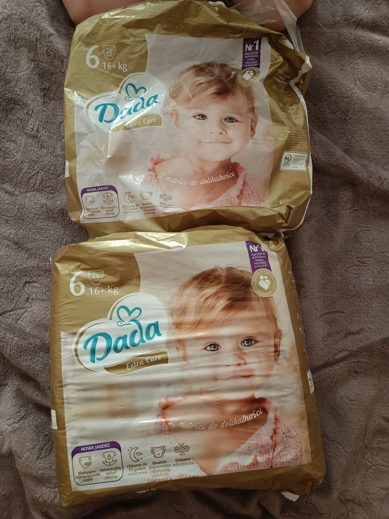 Pieluchy Dada Extra Care rozmiar 6 nowe 26 + 4 sztuk