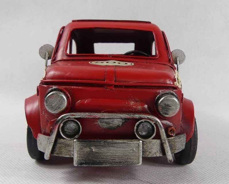 Metalowy czerwony model FIAT 500 pojazd AUTO