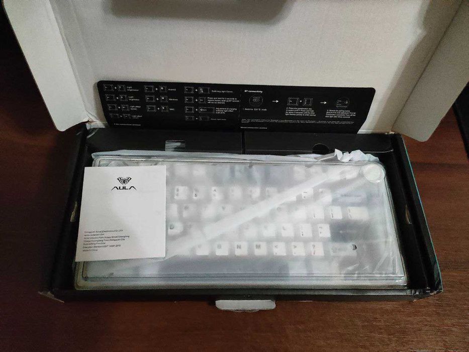 Aula F75 Механічна клавіатура White-Blue Ігрова Бездротова