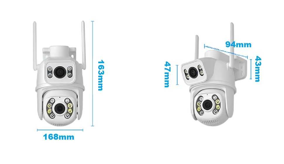 Kamera Podwójna Obrotowa Zewnętrzna IP Wifi 6Mpx