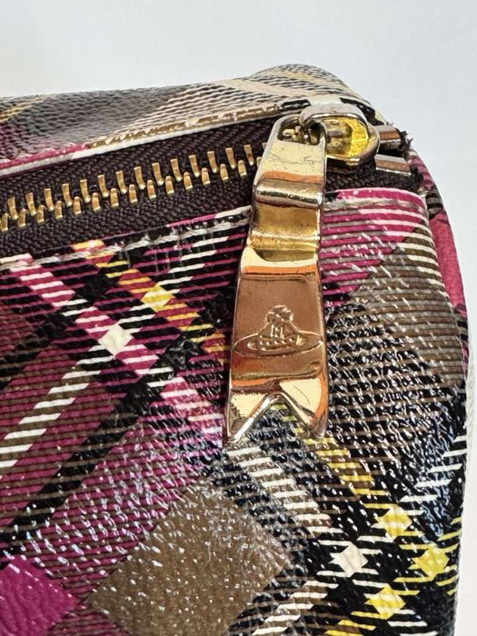 Vivienne Westwood Оригінал Сумка Боулер Тартан Шкіра