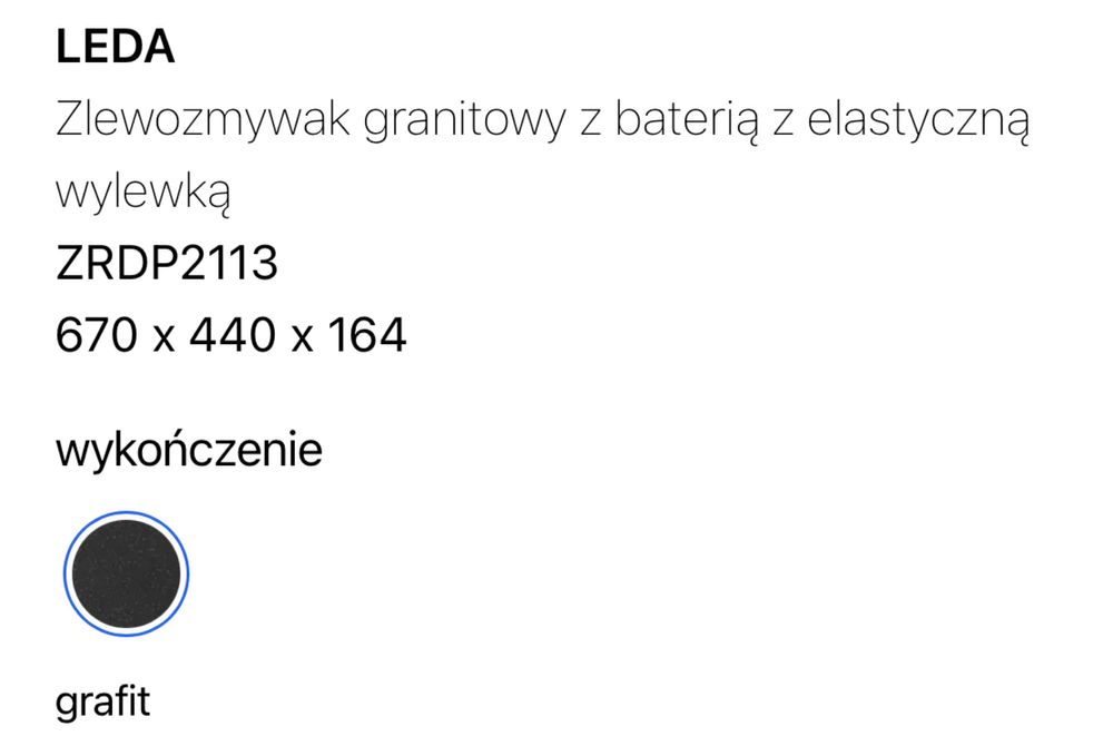 Zlew Deante + Bateria + osprzet