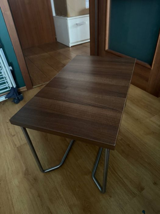 Stolik Balma orzech 40x70, metalowe nogi - UNIKAT