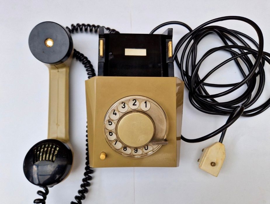 Stary telefon Tesla 1973 rok Czechosłowacja retro antyk zabytek
