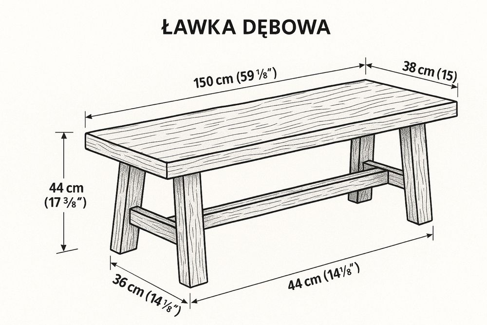 Zestaw ogrodowy z wypalonego drewna stół oraz 2 ławy