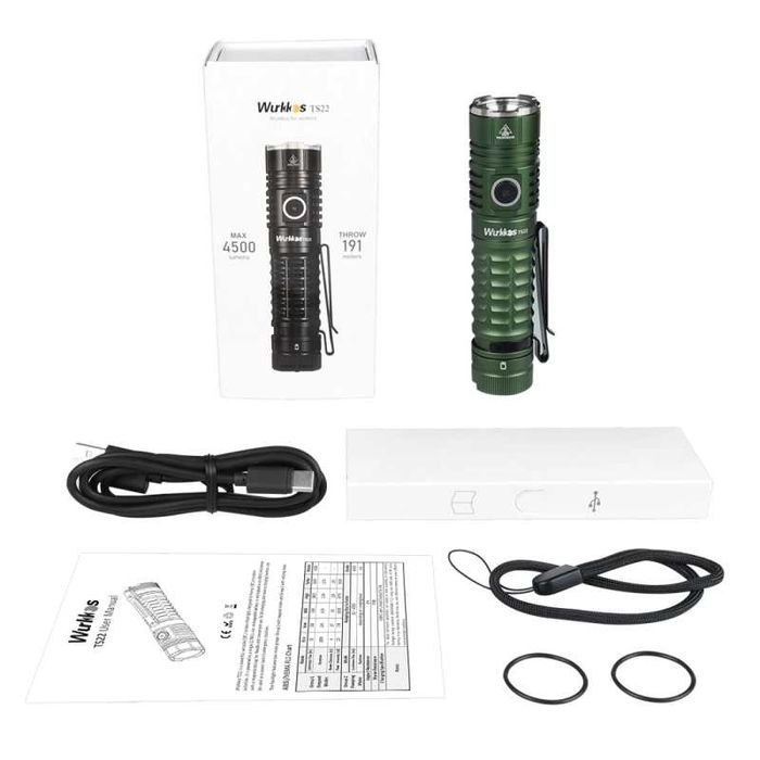Latarka EDC Wurkkos TS22 4500lm funkcja Powerbank + akumulator+dyfuzor
