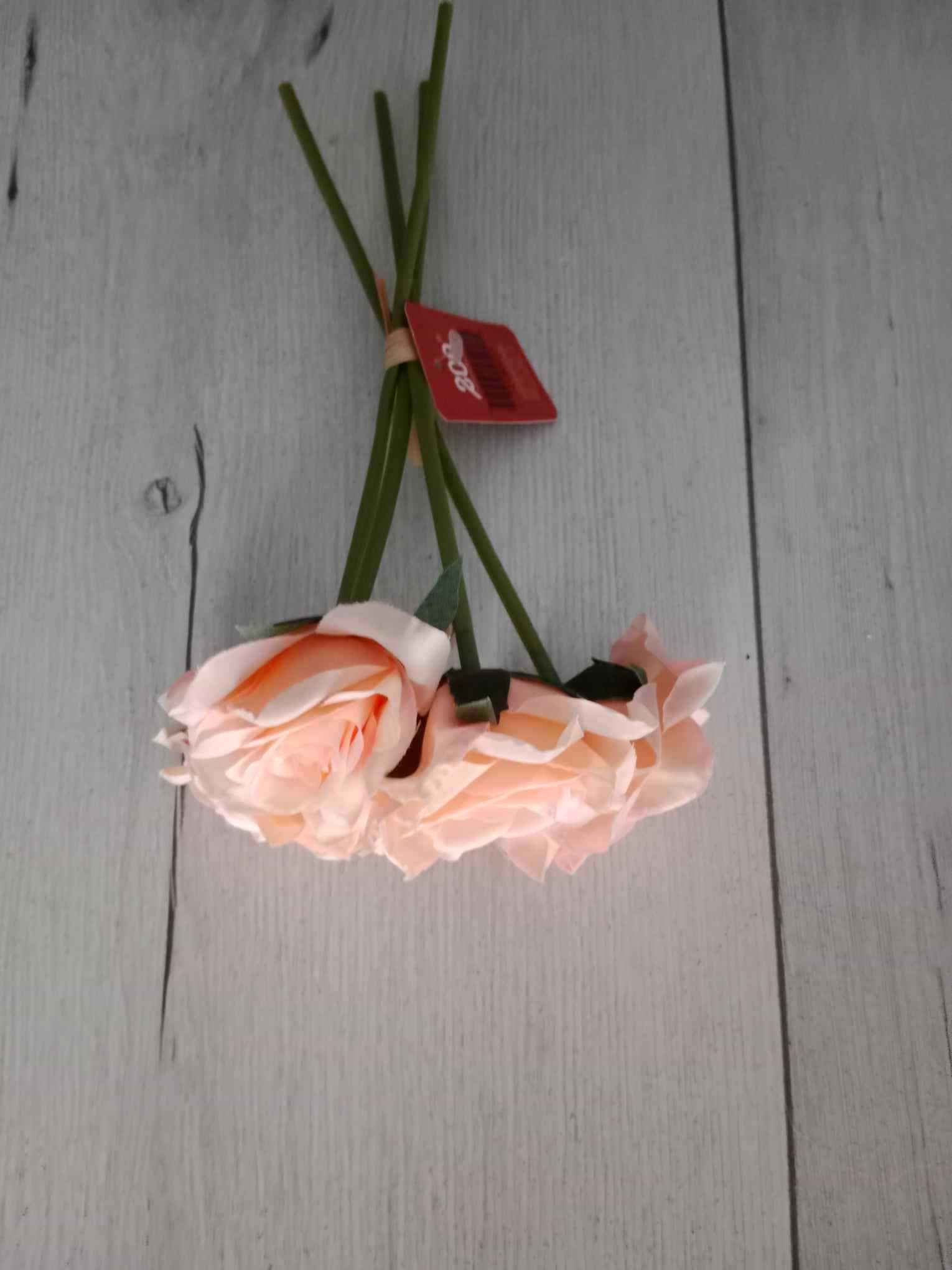 Róże sztuczne 4 kwiaty bukiet róż 24 cm