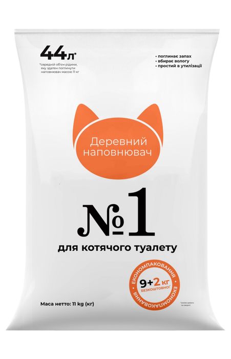 Древесный наполнитель для кошачьего туалета 19 кг