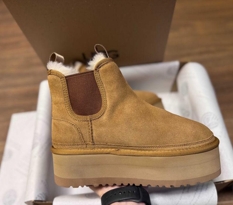 Угги/Угг/Уггі/Уги/Угі/UGG Australia Platform Chelsea Boot Chestnut