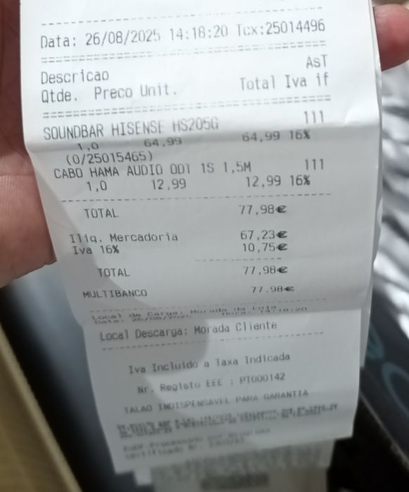 Soundbar hisense como nova