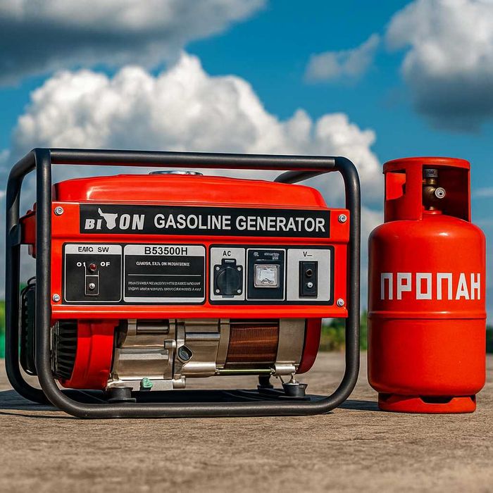 Генератор Bison 3 кВт газ/бензин Оригінал 1-3 фазний мідна