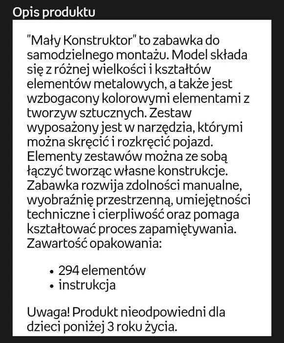 Mały konstruktor - Dźwig