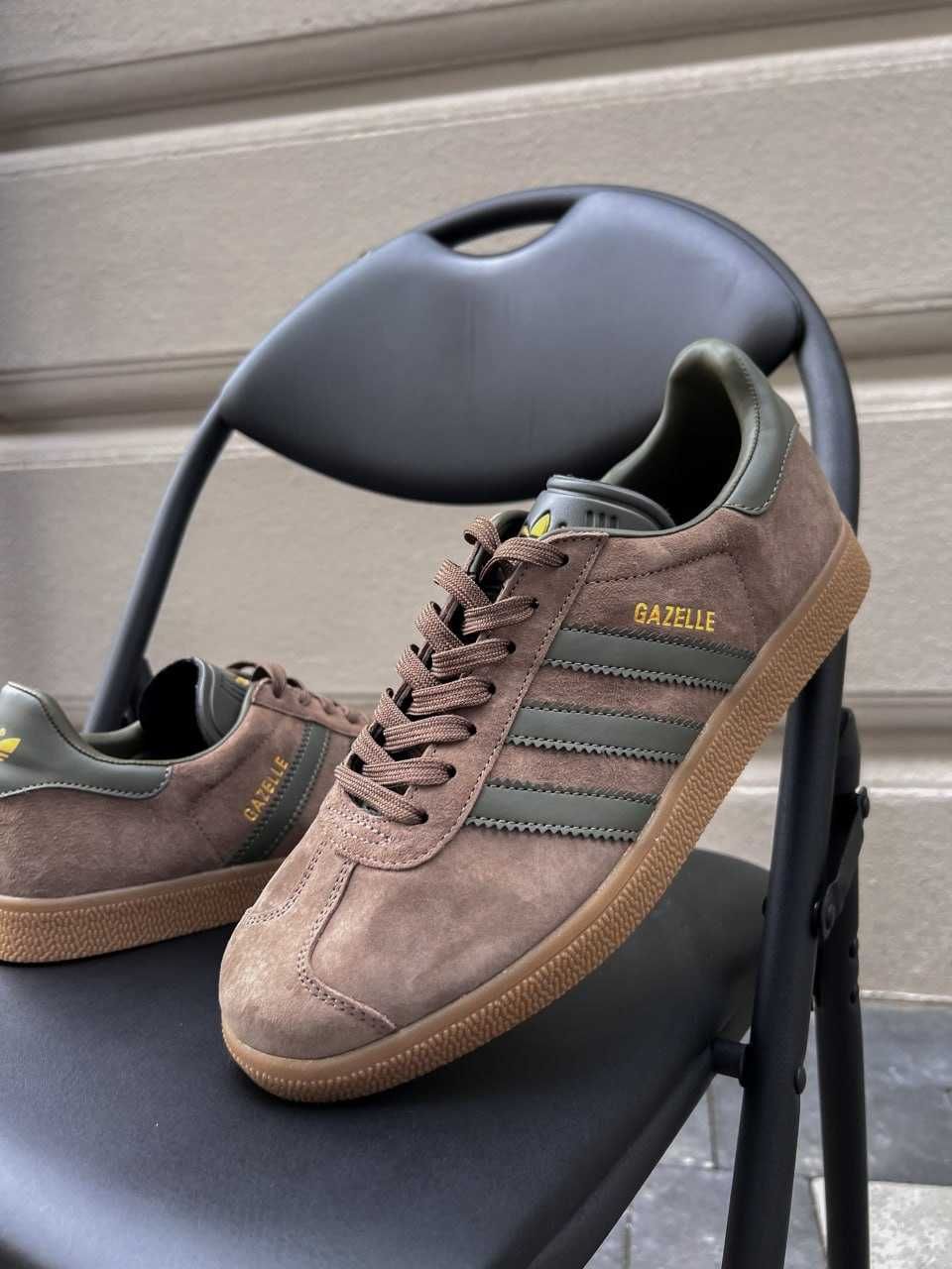 Кросівки кроссовки Adidas Gazelle Brown Green