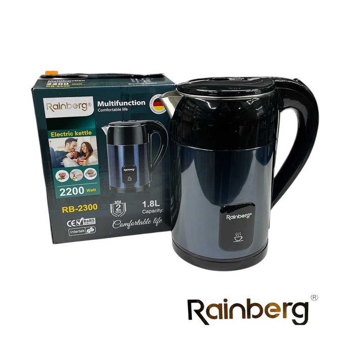 Электрический  чайник Rainberg, 2200Вт, 1.8л