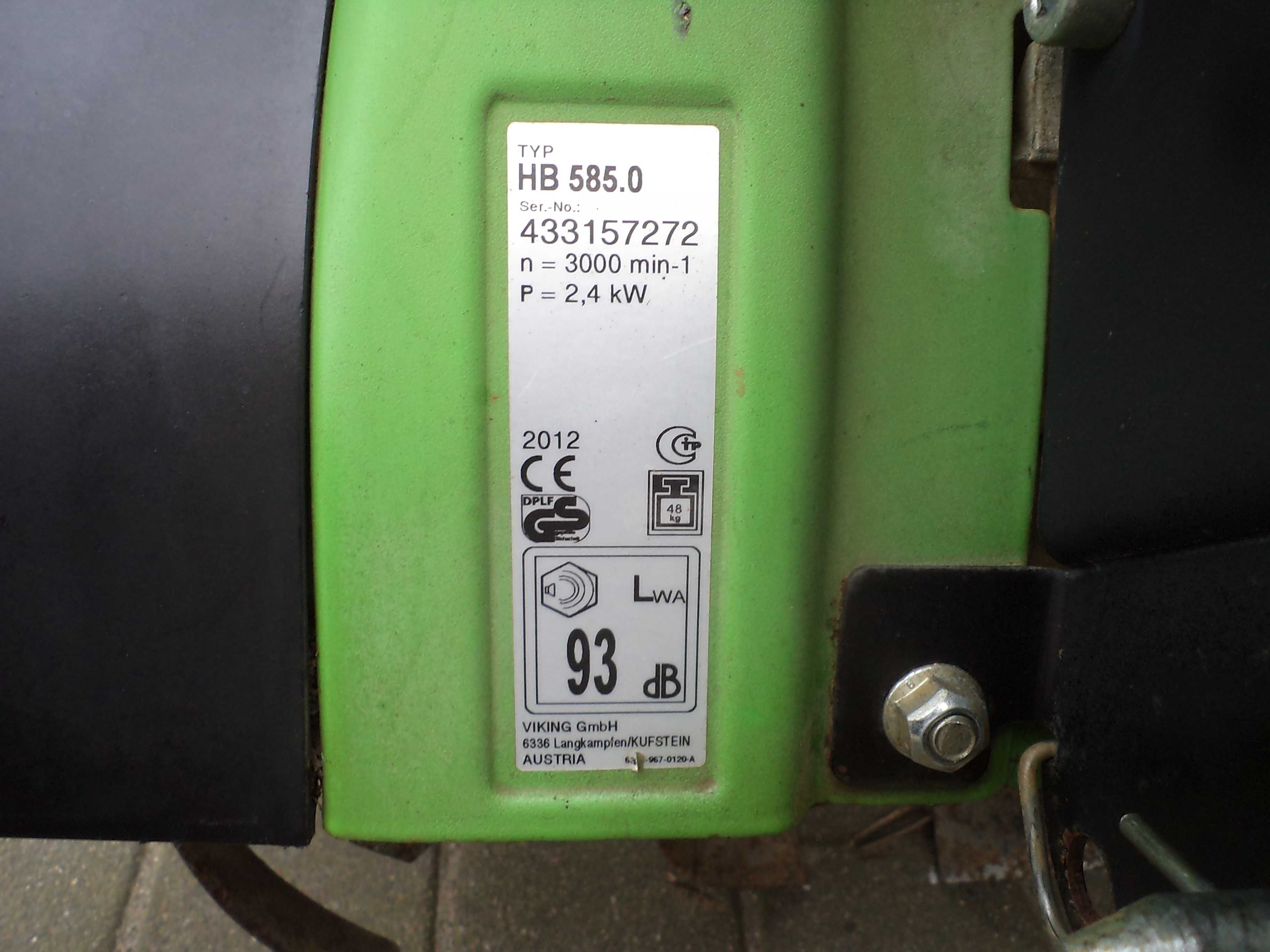 Glebogryzarka Viking HB 585 Kohler Wsteczny Wysyłam Gwarancja