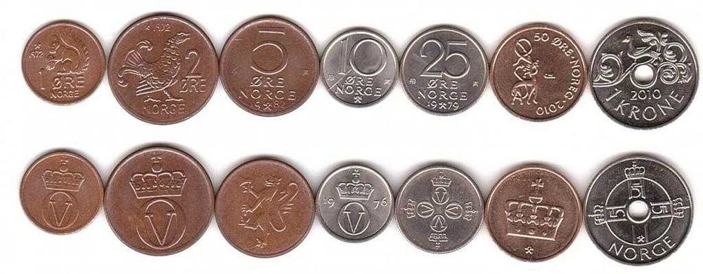 Набір монет Норвегії UNCї, 7 шт