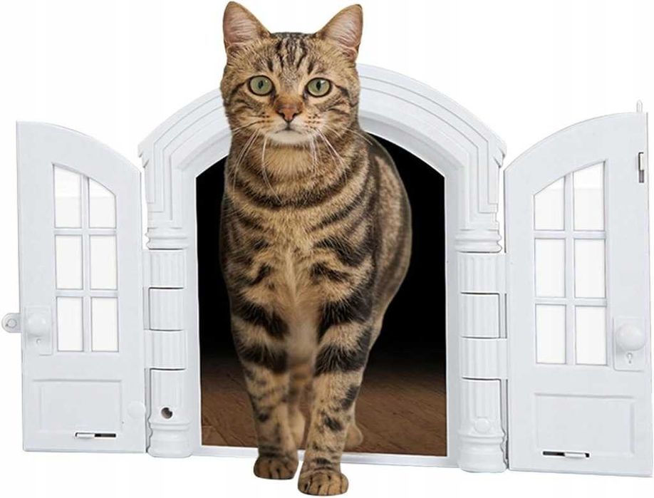 Drzwiczki Klapa Na Drzwi Dla Kota Psa Stylowe Podwójne Drzwi