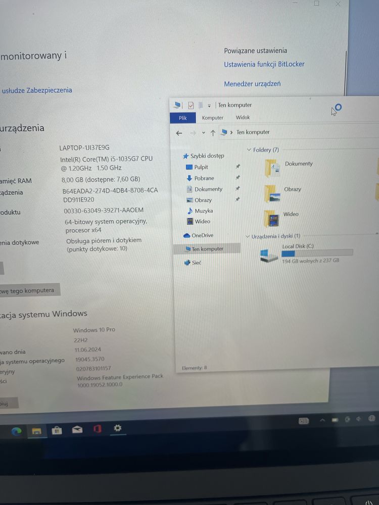Microsoft Surface Laptop 3 i5-1035g7/8/256 dotyk